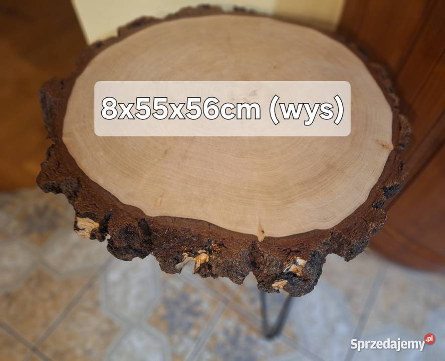 Rustykalny stolik kawowy z plastra brzozy Strzyżów