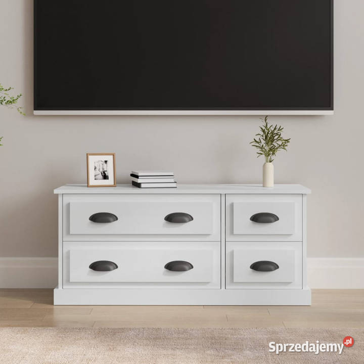 Szafka pod TV wysoki połysk biała 100x355x45 mazowieckie Warszawa