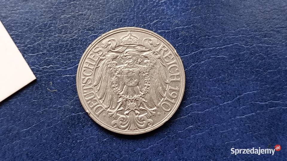 Stare monety 25 pfennig 1910 A Niemcy