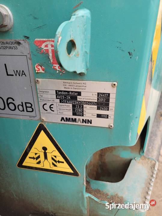 Syndyk sprzeda WALEC DROGOWY AMMANN AV 232K P523 sprzedam
