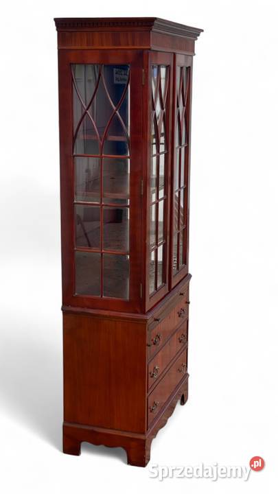 Angielska mahoniowa biblioteczka z pomocnikiem i Gryfice