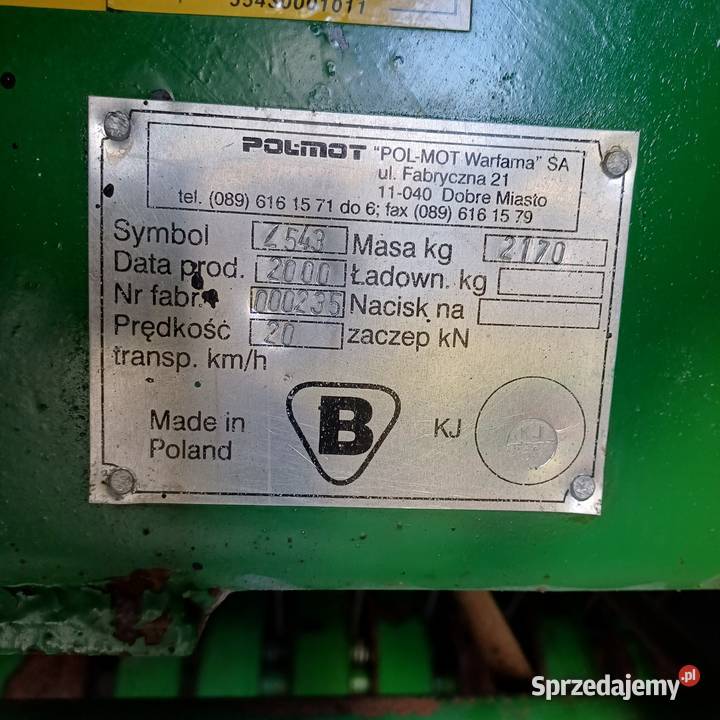 PRASA ROLUJĄCA ŁAŃCUCHOWA WARFAMA Z543 SIPMA Parczew