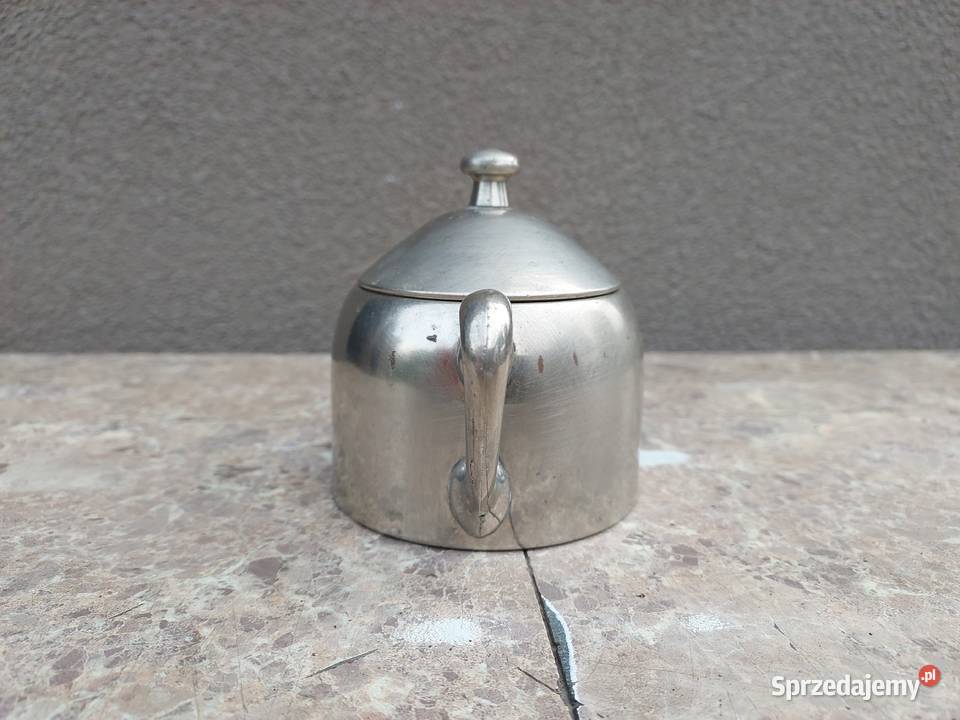 Cukiernica stalowa art deco sygnowana F W 39 Tczew