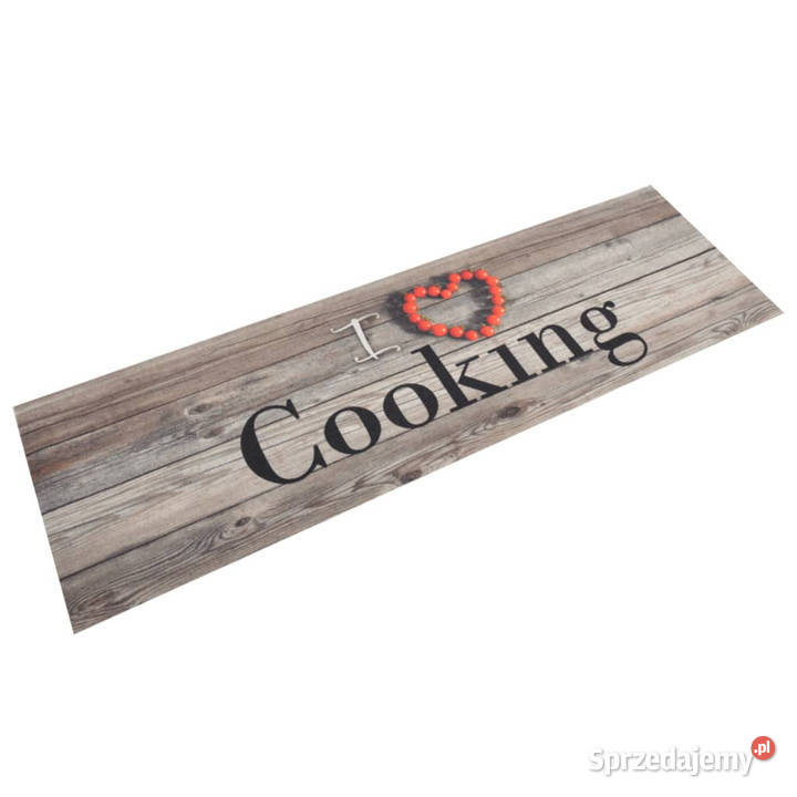 Dywanik kuchenny wzór z napisem Cooking szary Warszawa
