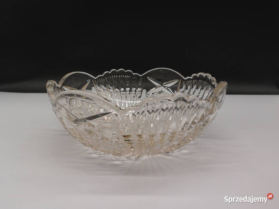 Masywna antyczna szklana misa z czasów PRLu wielkopolskie Raszków sprzedam
