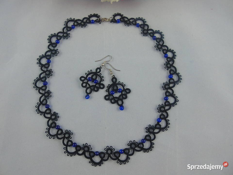 Biżuteria frywolitkowa Wiśniowa