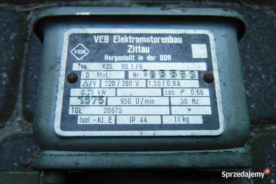 KDL 90116 VEB Motor 025kW 950Umin TGL 20675 mazowieckie Otwock