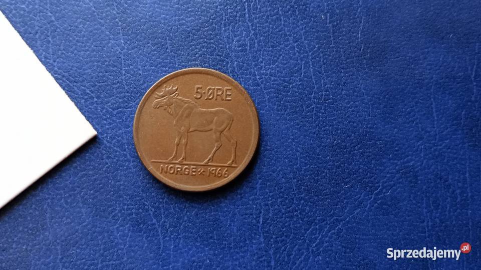 Stare monety 5 ore 1966 Norwegia Numizmatyka Lesko