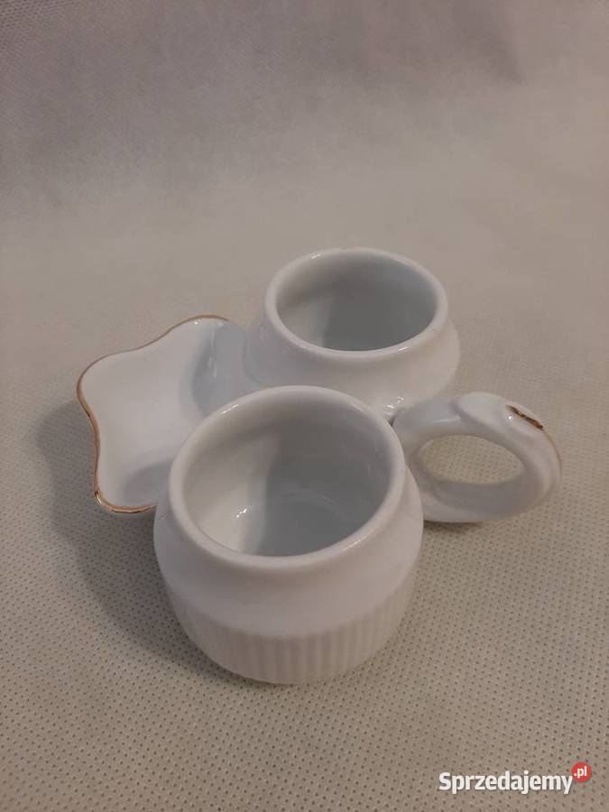 Piękny kolekcjonerski kabaret białej porcelany Inowrocław sprzedam