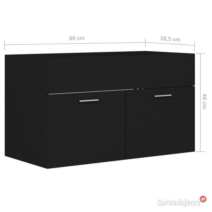Szafka pod umywalkę czarna 80x385x46 WM804657