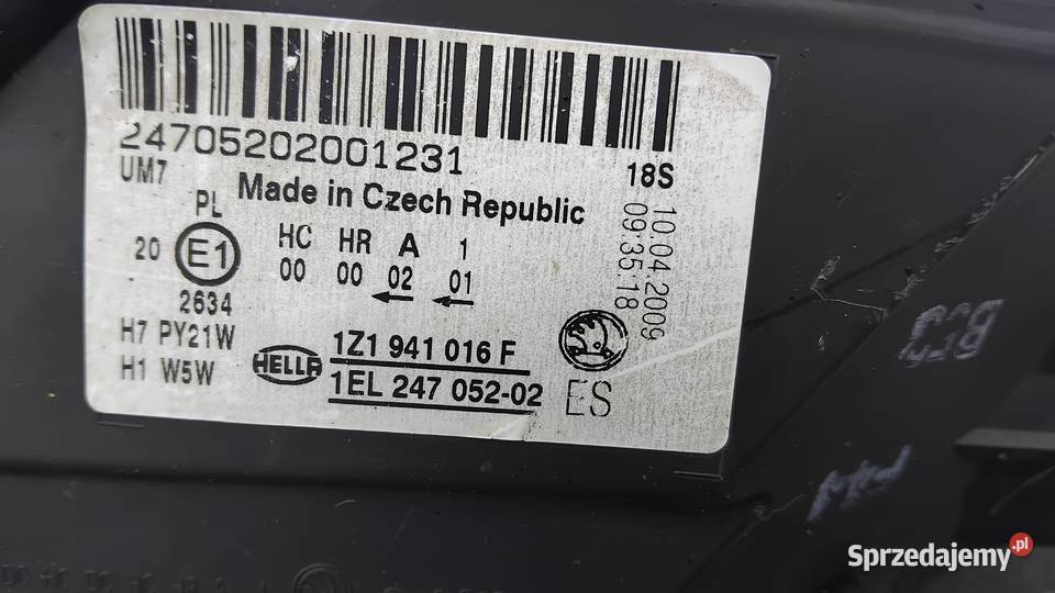 Skoda Octavia II LIFT reflektor ORG EU Mielec sprzedam