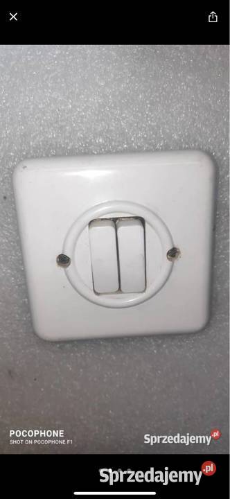 Włącznik Retro podwójny biały typ A 19 Gliwice