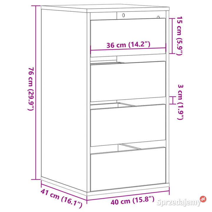 Komoda biała 40x41x76 materiał drewnopochodny Warszawa