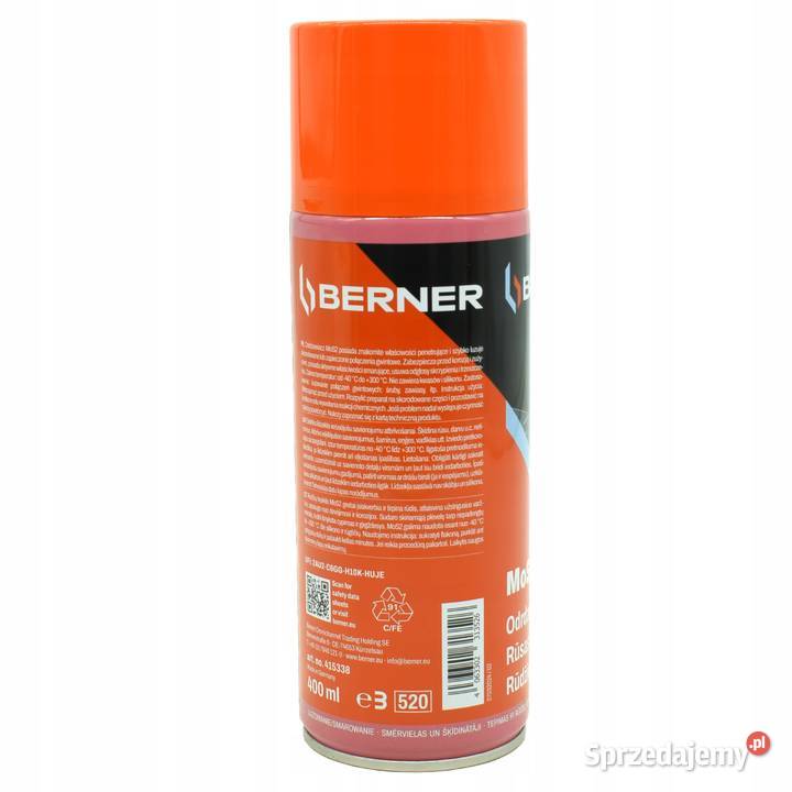 10x Berner odrdzewiacz MoS2 z molibdenem 400 ml Szczecin