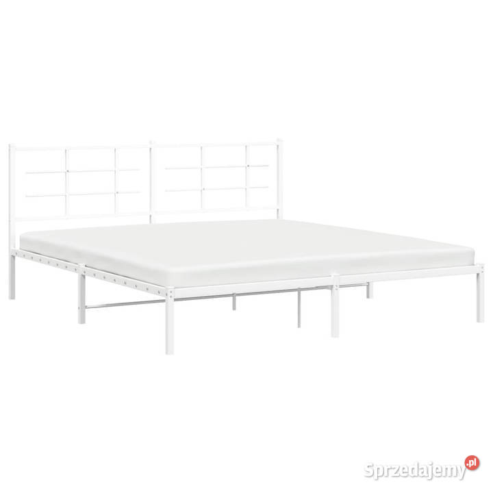 Metalowa rama łóżka z wezgłowiem biała 180x200 Warszawa