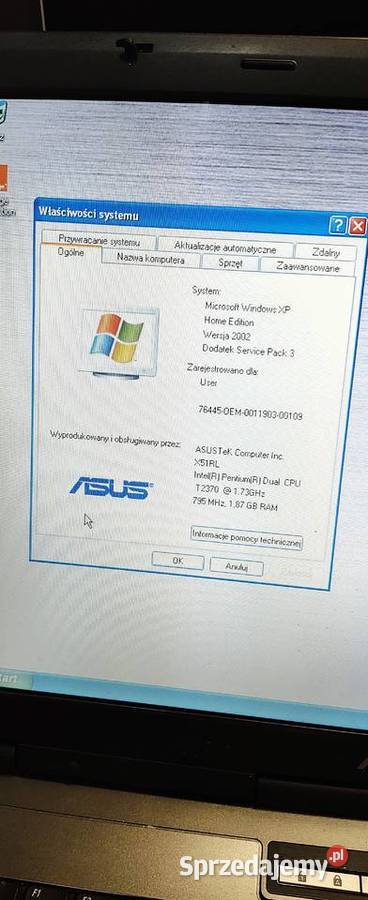 Stary laptop Asus X51RL Wołomin