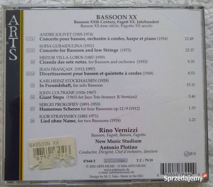 Płyta CD Bassoon XX Fagot XX w klasyczna mazowieckie Warszawa
