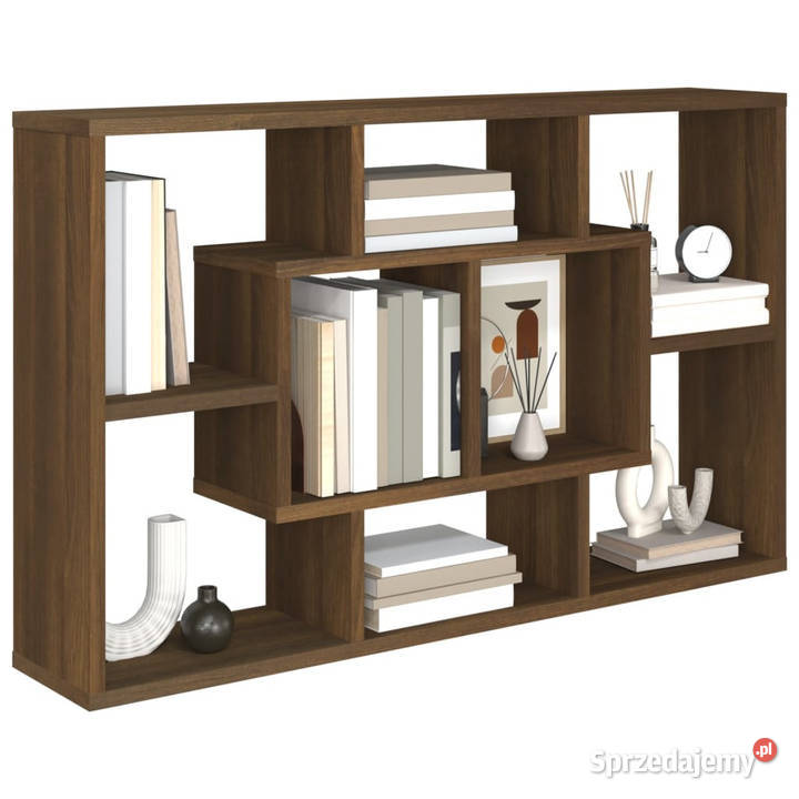 Półka ścienna brązowy dąb 85x16x525 WM820462 sprzedam
