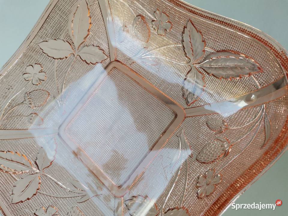 Stara różowa duża misa Poziomki Strawberry śląskie Katowice sprzedam