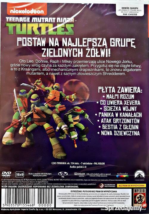 WOJOWNICZE ŻÓŁWIE NINJA WEJŚCIE SHREDDERA lektor Kultura i Rozrywka