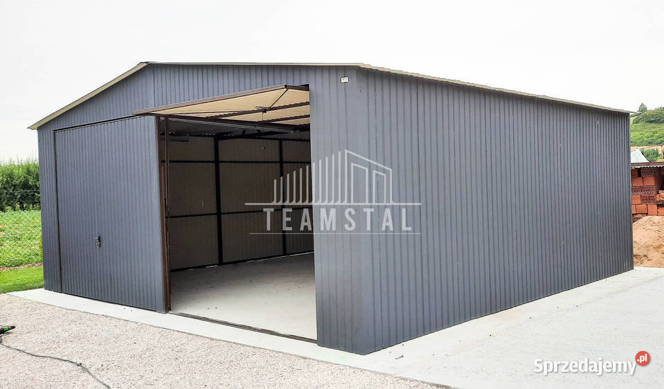 GARAŻ BLASZANY 7m x 7m pion dwuspad 2x Brama 342zł/m2 Siedlce