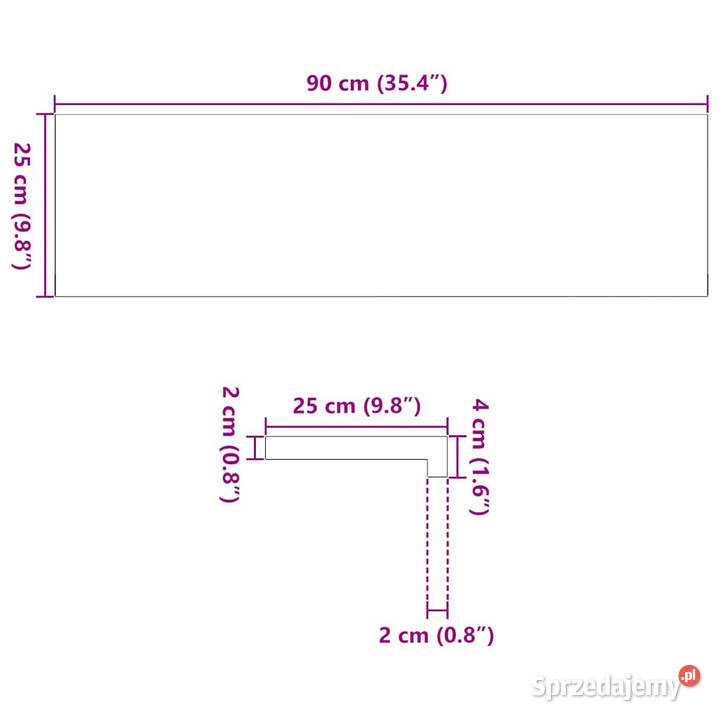 Parapety 2 ciemnobrązowy 90x25x2 lite drewno Warszawa sprzedam