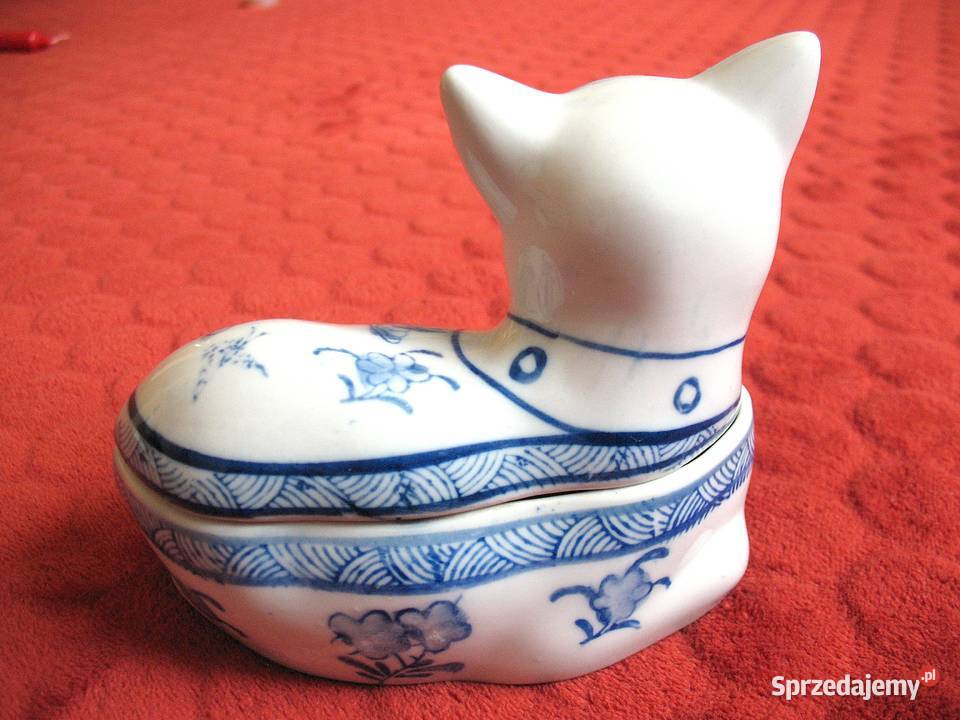 Kot urocza szkatułka porcelana 11 x 13 x 7 Siedlce