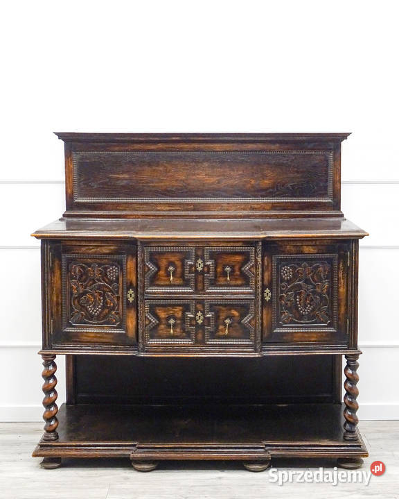 Antyk KOMPLET KREDENS ORZECHOWY BRETOŃSKI Kalisz