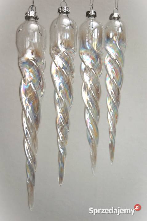 Bombki szklane tradycyjne duże sople iryzowane Lublin sprzedam
