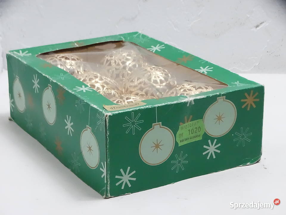 Bombki Choinkowe Ażurowe Złote Vintage Retro Biłgoraj
