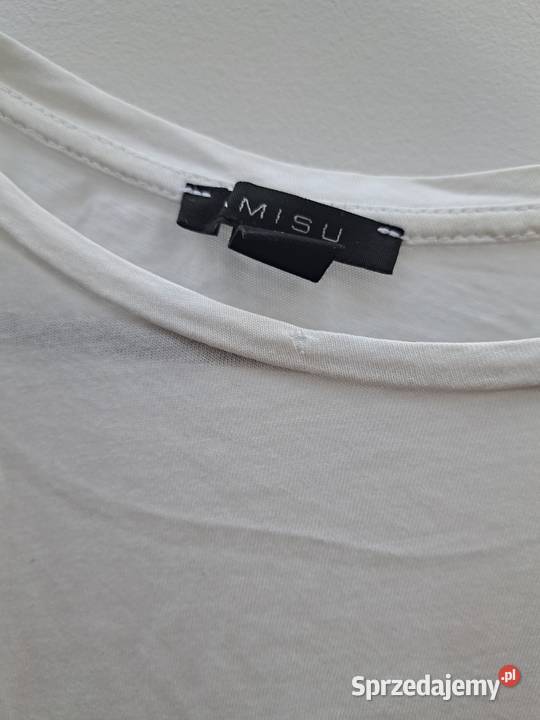 Biała koszulka Amisu z haftem serca 100 bawełna pomorskie Trąbki Wielkie