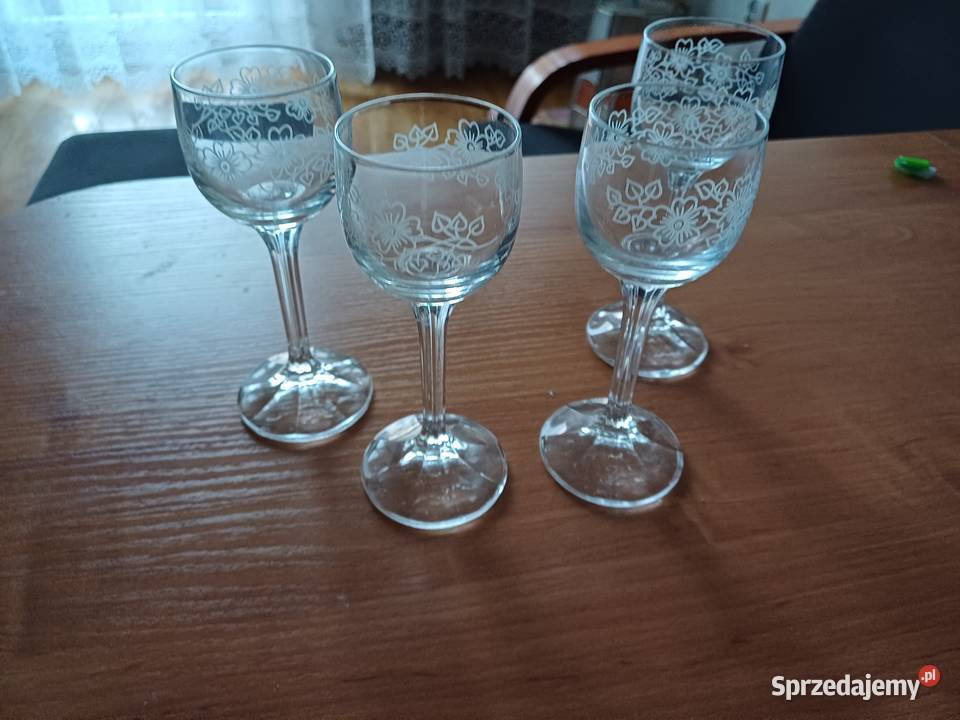 Retro kieliszki wysokie z 60 tych lat Bohemia dolnośląskie Lubań