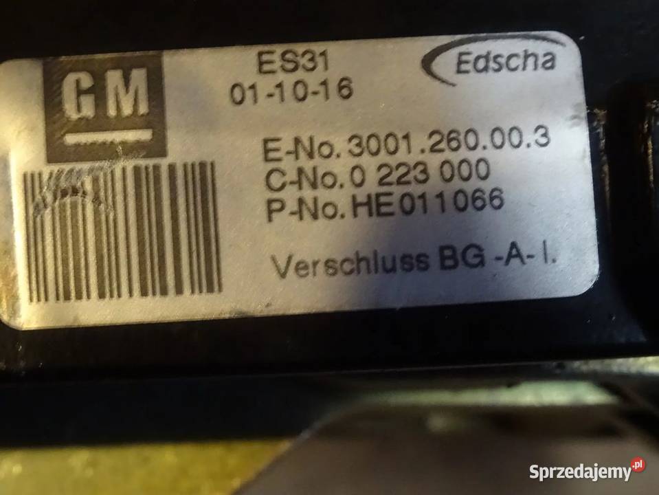 OPEL ASTRA G 2 BERTONE CABRIO ZAMEK RYGIEL Parcice