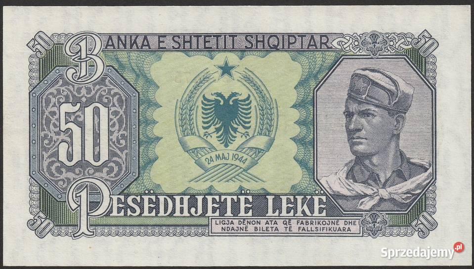 Albania 50 leke 1957 stan bankowy UNC Łódź sprzedam