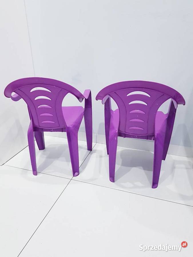 Dziecięce plastikowe krzesełka fioletowy śląskie Dąbrowa Górnicza