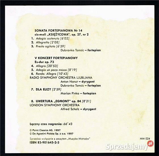 BEETHOVEN Arcydzieła melodyki seria Muzyka Chorzów