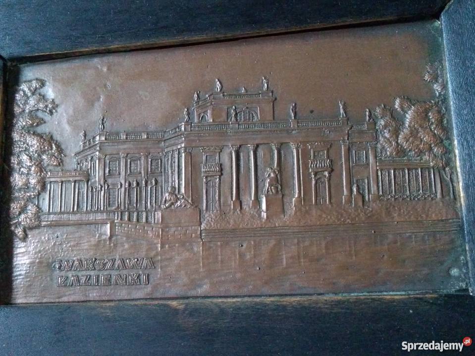 Stary MIEDZIANY OBRAZ płaskorzeźba z blachy mazowieckie Warszawa
