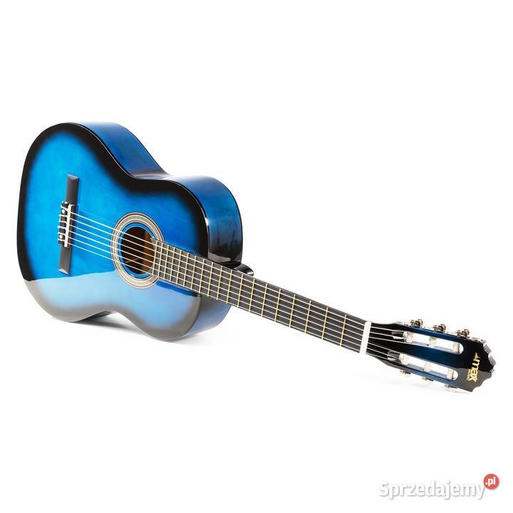 Zestaw Gitara Klasyczna Niebieska pokrowiec i Poznań