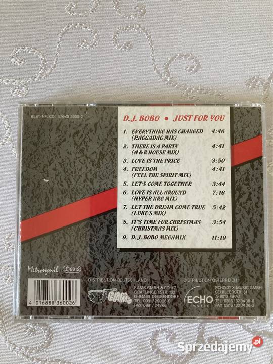 Płyta Cd Album Hologram DJ Bobo Just For You pop śląskie Czerwionka-Leszczyny sprzedam