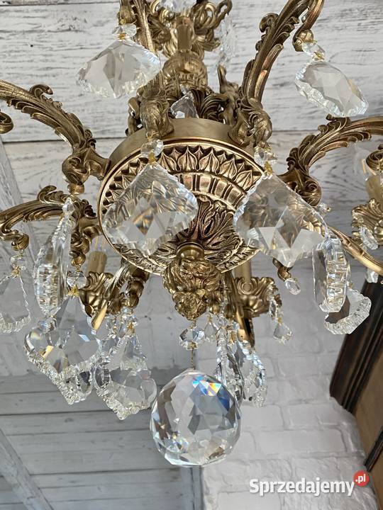 Duży Francuski Żyrandol 35 brąz kryształy 8ram Poznań sprzedam