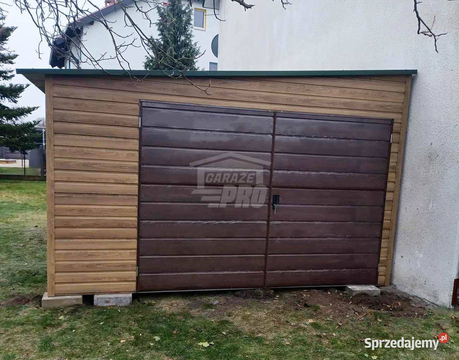 Garaż blaszany 4x7m Brama dwuskrzydłowa okno Domki narzędziowe