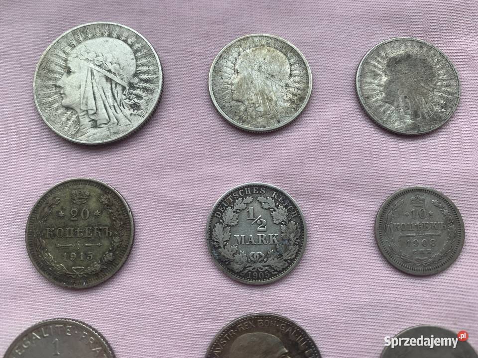 Monety Polski zagranica głowa kobiety Łowicz