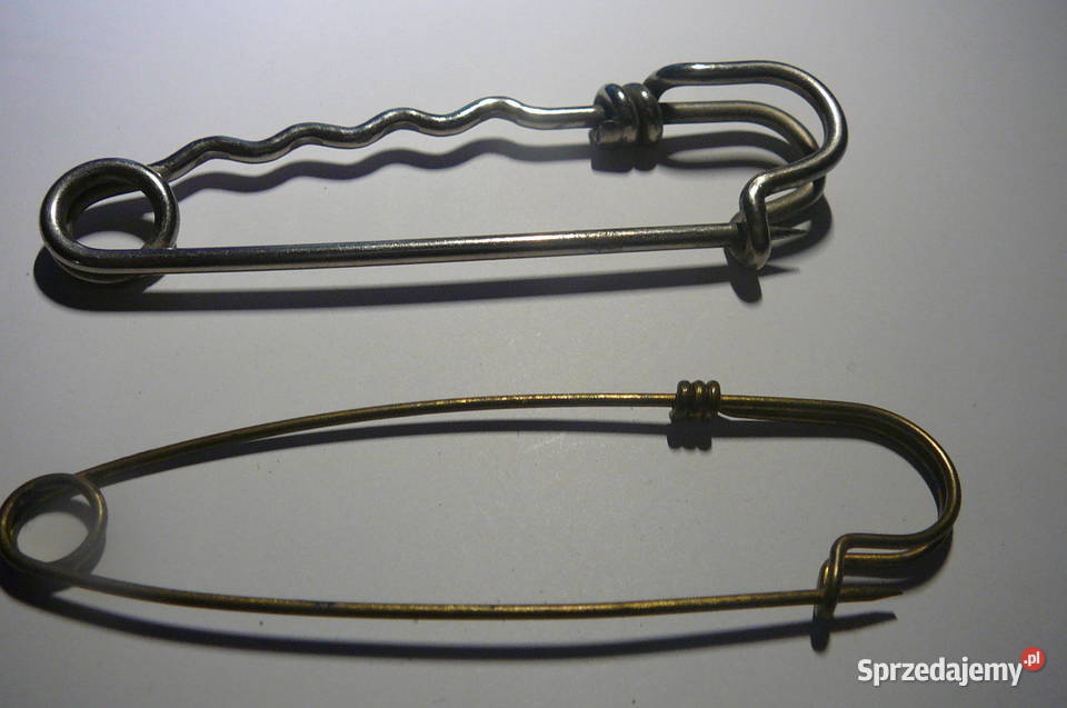 Duża agrafka metal srebrna czarna i złota 3 Wrocław