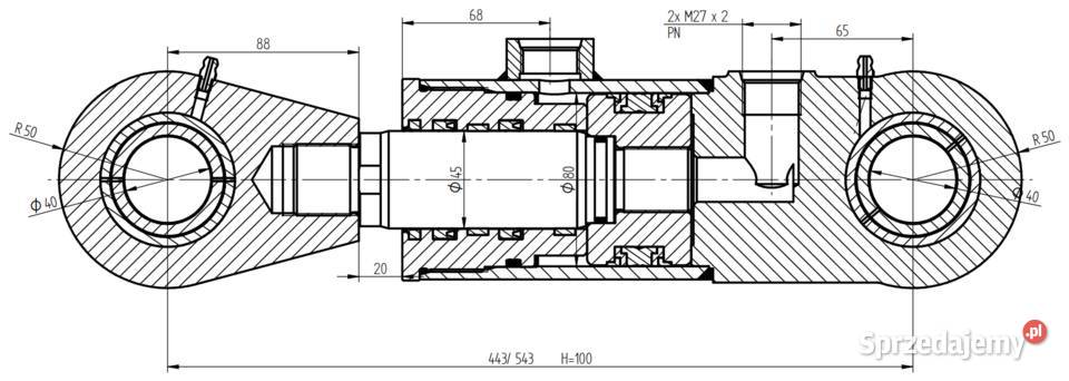Mocny SIŁOWNIK HYDRAULICZNY Cylinder CJ2F SKOK Solec Kujawski