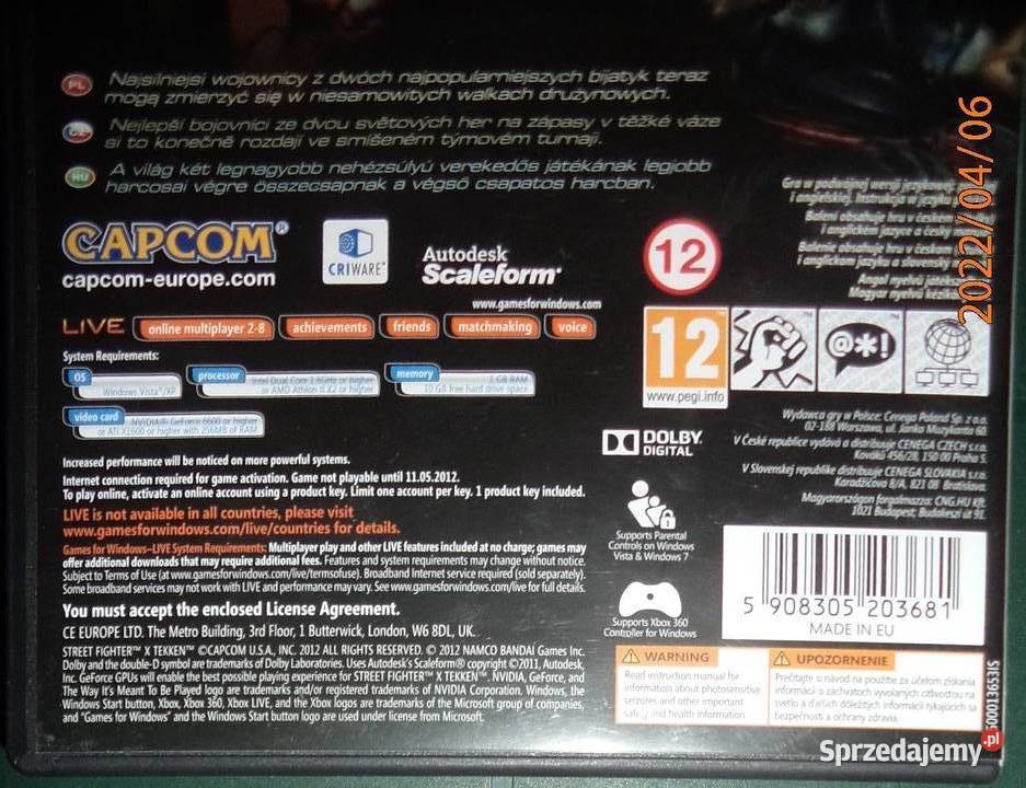 Street Fighter X Tekken PC DVD bez kodu Capcom Rzeszów
