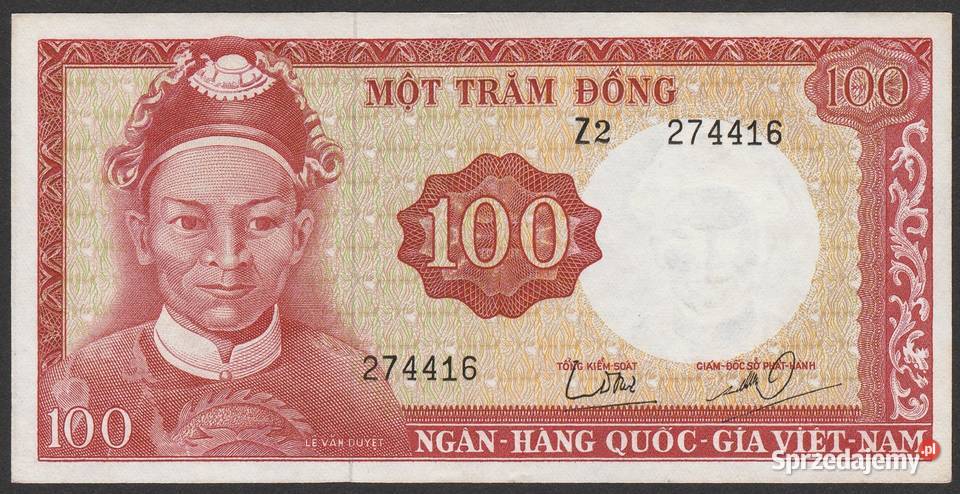 WIETNAM POŁUDNIOWY 100 DONG 1966 UNC łódzkie Łódź
