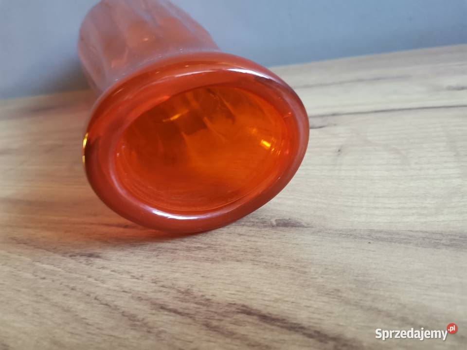 Stary duży ciężki pomarańczowy wazon HSG Katowice sprzedam