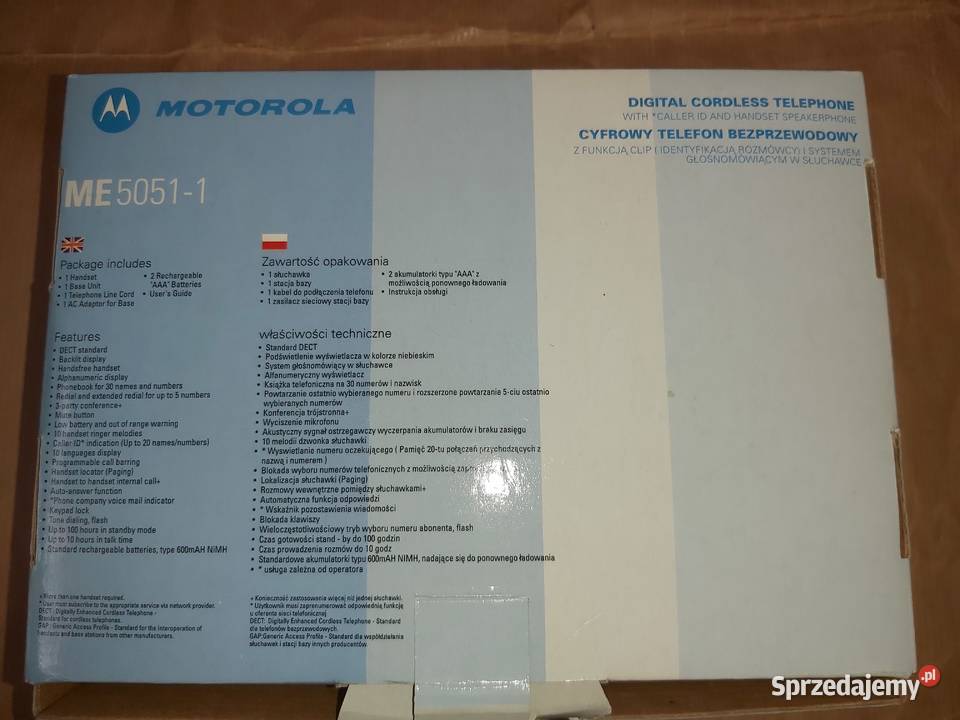 Motorola ME50511 Cyfrowy telefon bezprzewodowy Piaseczno