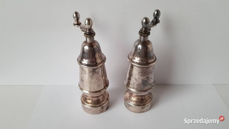 Sygnowana platerowana solniczka i pieprzniczka śląskie Dąbrowa Górnicza sprzedam