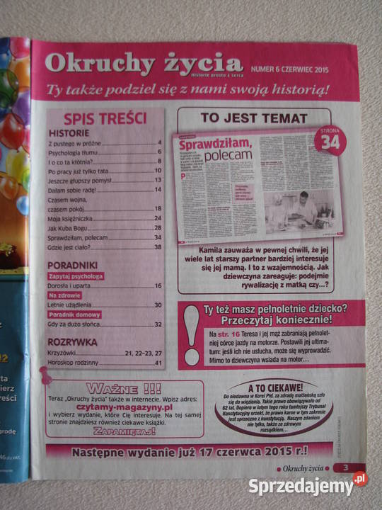 Magazyn Okruchy życia 6 56 z 2015 r Historie Brzegi sprzedam